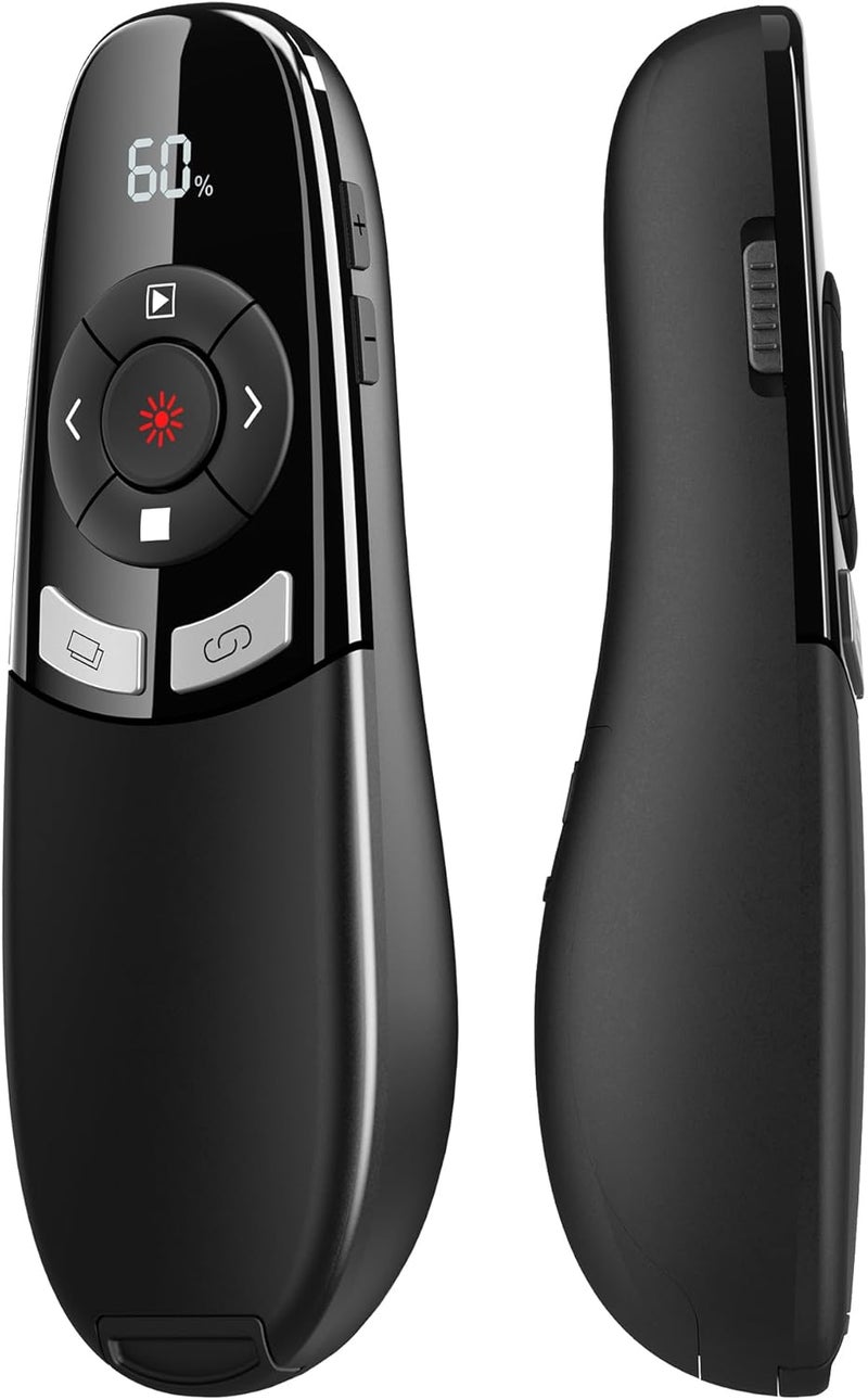 DinoFire USB Type C Presentation Clicker with Battery & Timer Display, Wireless Presenter Remote PowerPoint Clikcer for Mac Computer - Image 1